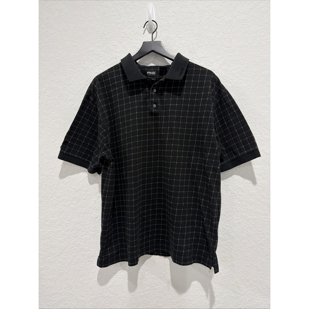 Vintage Ping Collection Mercentized Black Polo Golf Size Large
